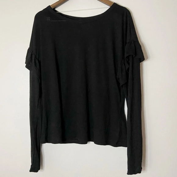 Ruffle Top Long Sleeve Boat Neck Top Size XL (16-18) TTL48236 - Picture 6 of 6
